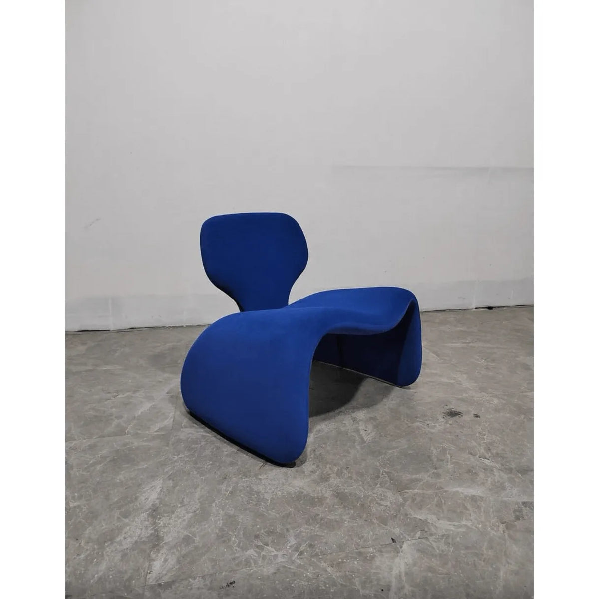 Sculptural Djinn Chair in Plush Upholstery for Gallery Lounge Spaces