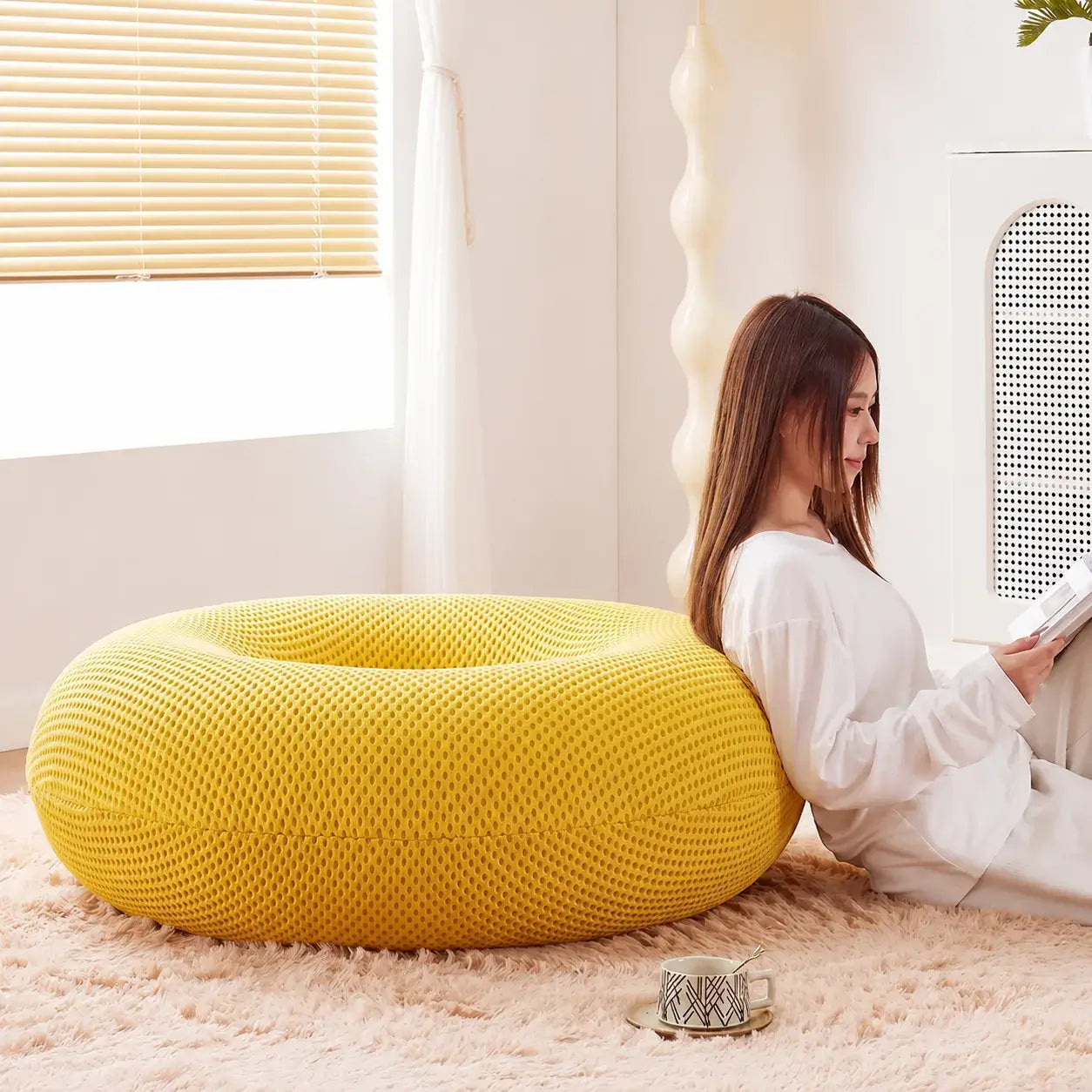 Sculptural Donut Accent Chair With Embrace Curves