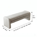 Sculptural Fabric Bedroom Bench with Solid Wood Frame and Textured Linen-Blend Upholstery Dimensions