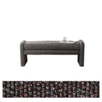 Sculptural Fabric Bedroom Bench with Solid Wood Frame and Textured Linen-Blend Upholstery