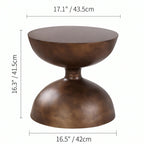 Sculptural Faux Wood Grain Hourglass End and Side Table for Living Spaces