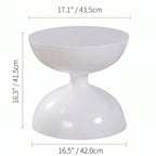 Sculptural Faux Wood Grain Hourglass End and Side Table for Living Spaces