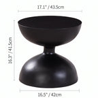 Sculptural Faux Wood Grain Hourglass End and Side Table for Living Spaces