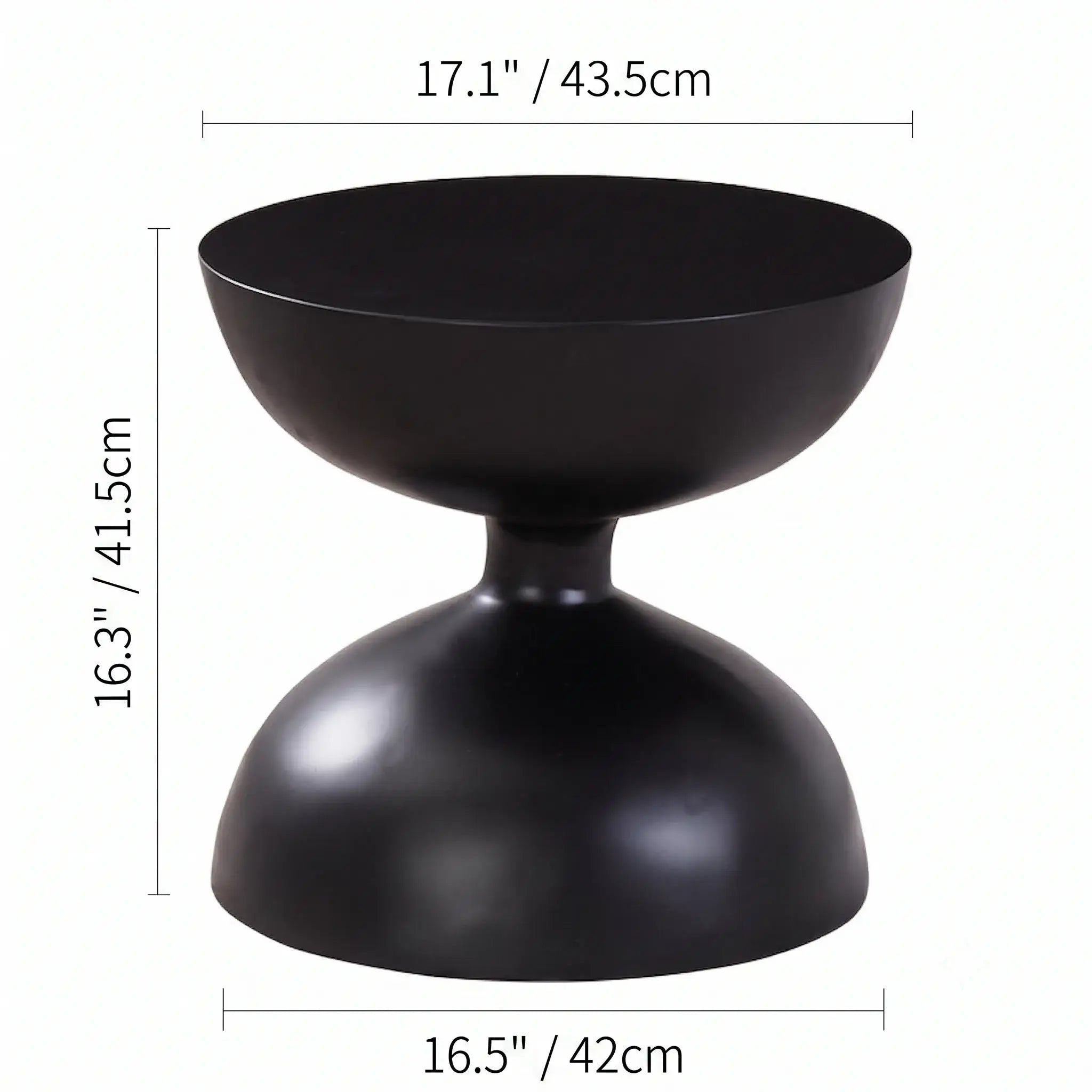 Sculptural Faux Wood Grain Hourglass End and Side Table for Living Spaces