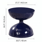 Sculptural Faux Wood Grain Hourglass End and Side Table for Living Spaces