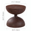 Sculptural Faux Wood Grain Hourglass End and Side Table for Living Spaces Dimensions