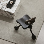 Sculptural Fiberglass Accent Chair with Cutout Back and Tripod Base