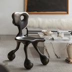 Sculptural Fiberglass Accent Chair with Cutout Back and Tripod Base