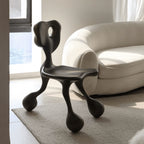 Sculptural Fiberglass Accent Chair with Cutout Back and Tripod Base