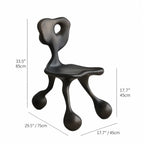 Sculptural Fiberglass Accent Chair with Cutout Back and Tripod Base Dimensions