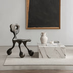 Sculptural Fiberglass Accent Chair with Cutout Back and Tripod Base Main Product Image
