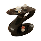 Sculptural Fiberglass End Table in Glossy Black or White