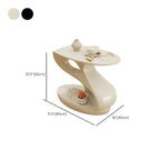 Sculptural Fiberglass End Table in Glossy Black or White Dimensions