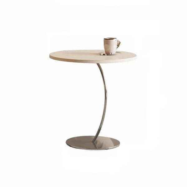 Sculptural Fiberglass Nesting Coffee Tables with Silver Metal Base