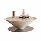 Sculptural Fiberglass Nesting Coffee Tables with Silver Metal Base