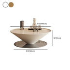 Sculptural Fiberglass Nesting Coffee Tables with Silver Metal Base Dimensions