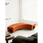Sculptural Genuine Leather Crescent Bench with Arched Steel Base