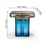 Sculptural Glass Accent Table Series With Gradient Tones and Rounded Block Forms Dimensions