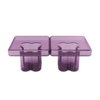 Sculptural Glass Accent Table Series With Gradient Tones and Rounded Block Forms