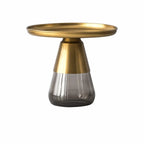 Sculptural Glass Accent Table Series with Hourglass Base for Layered Living Spaces