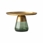Sculptural Glass Accent Table Series with Hourglass Base for Layered Living Spaces
