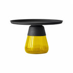 Sculptural Glass Accent Table Series with Hourglass Base for Layered Living Spaces