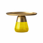 Sculptural Glass Accent Table Series with Hourglass Base for Layered Living Spaces