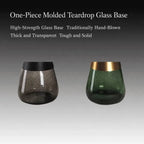 Sculptural Glass Accent Table Series with Hourglass Base for Layered Living Spaces