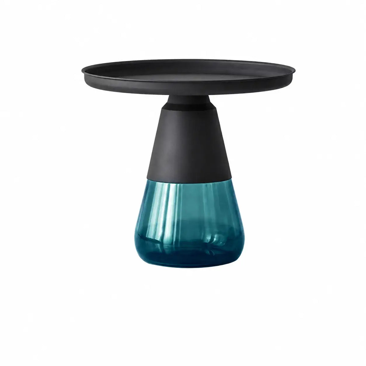 Sculptural Glass Accent Table Series with Hourglass Base for Layered Living Spaces