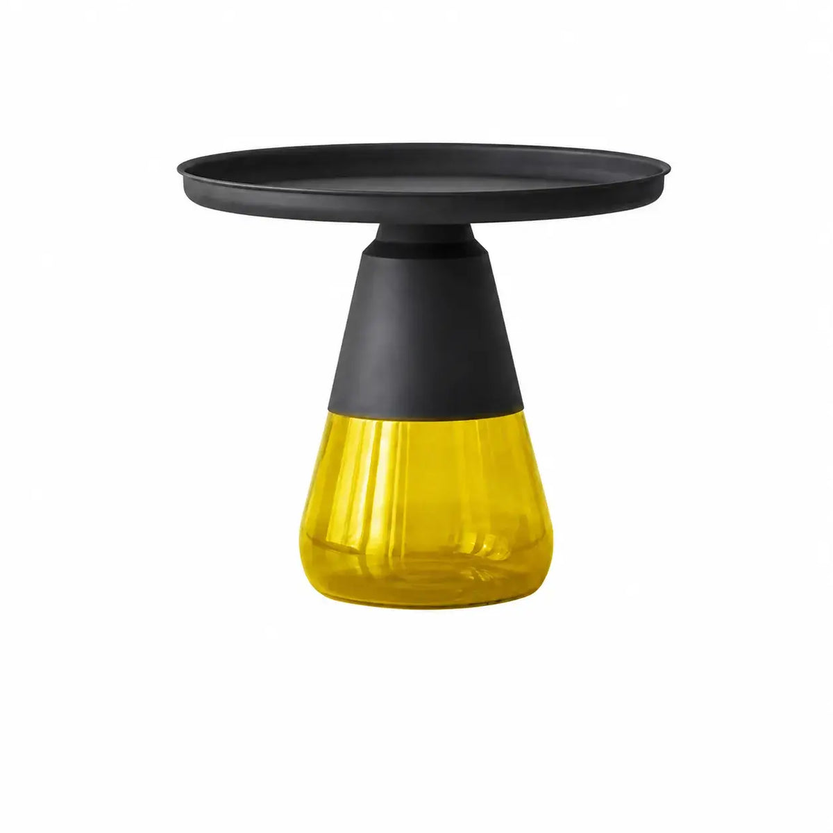 Sculptural Glass Accent Table Series with Hourglass Base for Layered Living Spaces