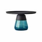 Sculptural Glass Accent Table Series with Hourglass Base for Layered Living Spaces
