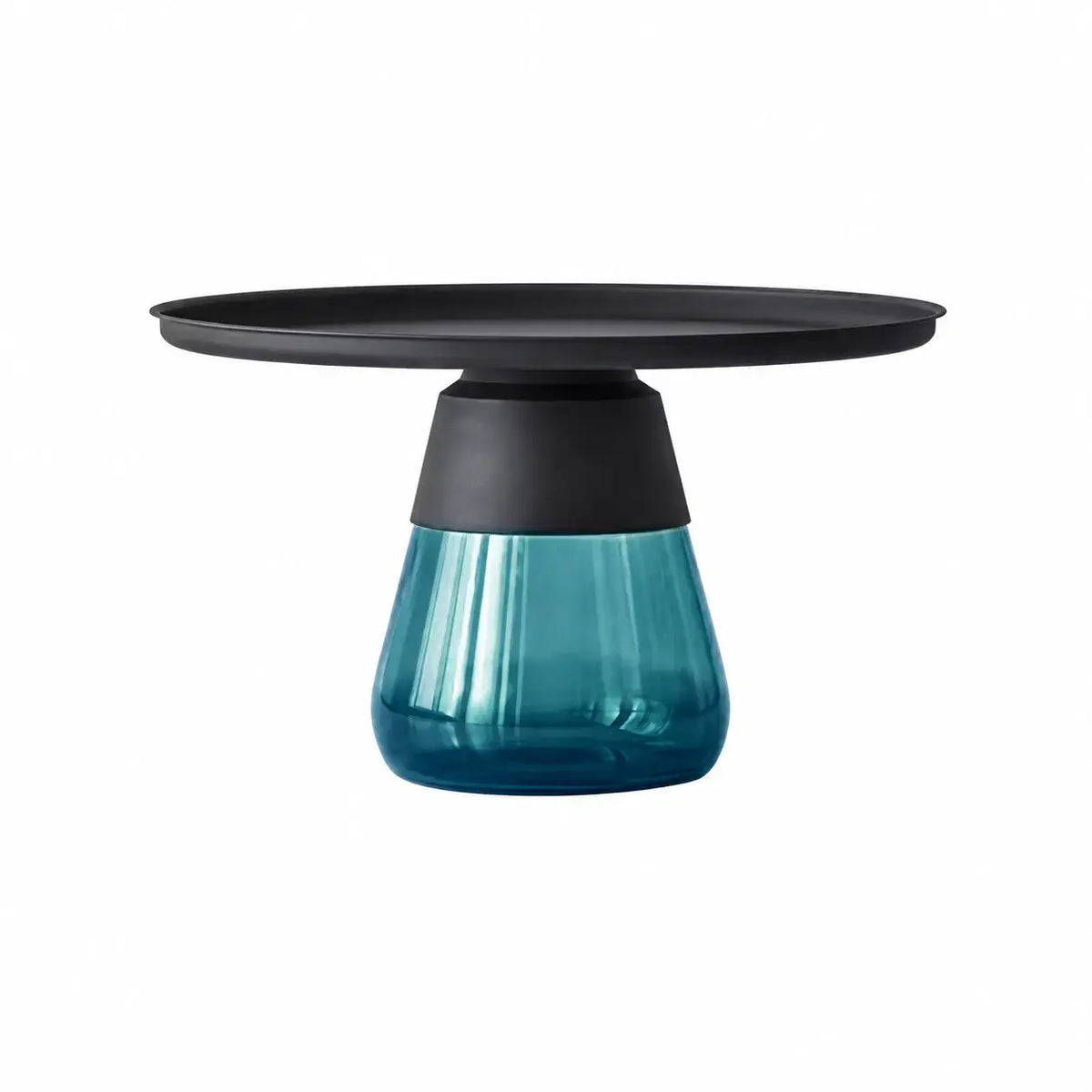 Sculptural Glass Accent Table Series with Hourglass Base for Layered Living Spaces