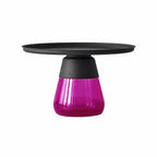 Sculptural Glass Accent Table Series with Hourglass Base for Layered Living Spaces