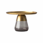 Sculptural Glass Accent Table Series with Hourglass Base for Layered Living Spaces