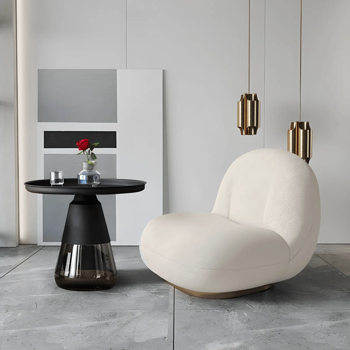 Sculptural Glass Accent Table Series with Hourglass Base for Layered Living Spaces