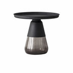 Sculptural Glass Accent Table Series with Hourglass Base for Layered Living Spaces