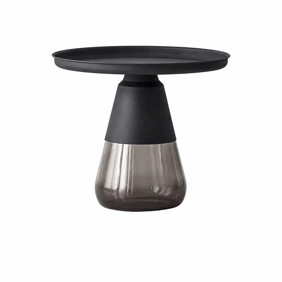 Sculptural Glass Accent Table Series with Hourglass Base for Layered Living Spaces