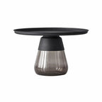 Sculptural Glass Accent Table Series with Hourglass Base for Layered Living Spaces