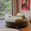Sculptural Green Round Sofa With Asymmetrical Curve Back for Open Living Main Product Image