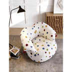 Sculptural Harlequin Polka Dot Accent Chair in Plush Tufted Barrel Form