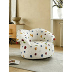 Sculptural Harlequin Polka Dot Accent Chair in Plush Tufted Barrel Form Main Product Image