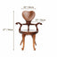 Sculptural Heartback Carved Wood Armchair with Curved Arms