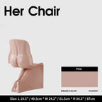 Sculptural Her Chair Dining Chair Series in Glossy Curved Silhouettes