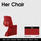 Sculptural Her Chair Dining Chair Series in Glossy Curved Silhouettes