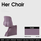 Sculptural Her Chair Dining Chair Series in Glossy Curved Silhouettes