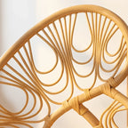 Sculptural Honey-Tone Rattan Accent Chair with Phoenix Back and Resort Style