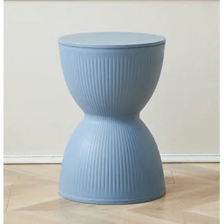 Sculptural Hourglass End and Side Table, Fluted Matte Stool Accent