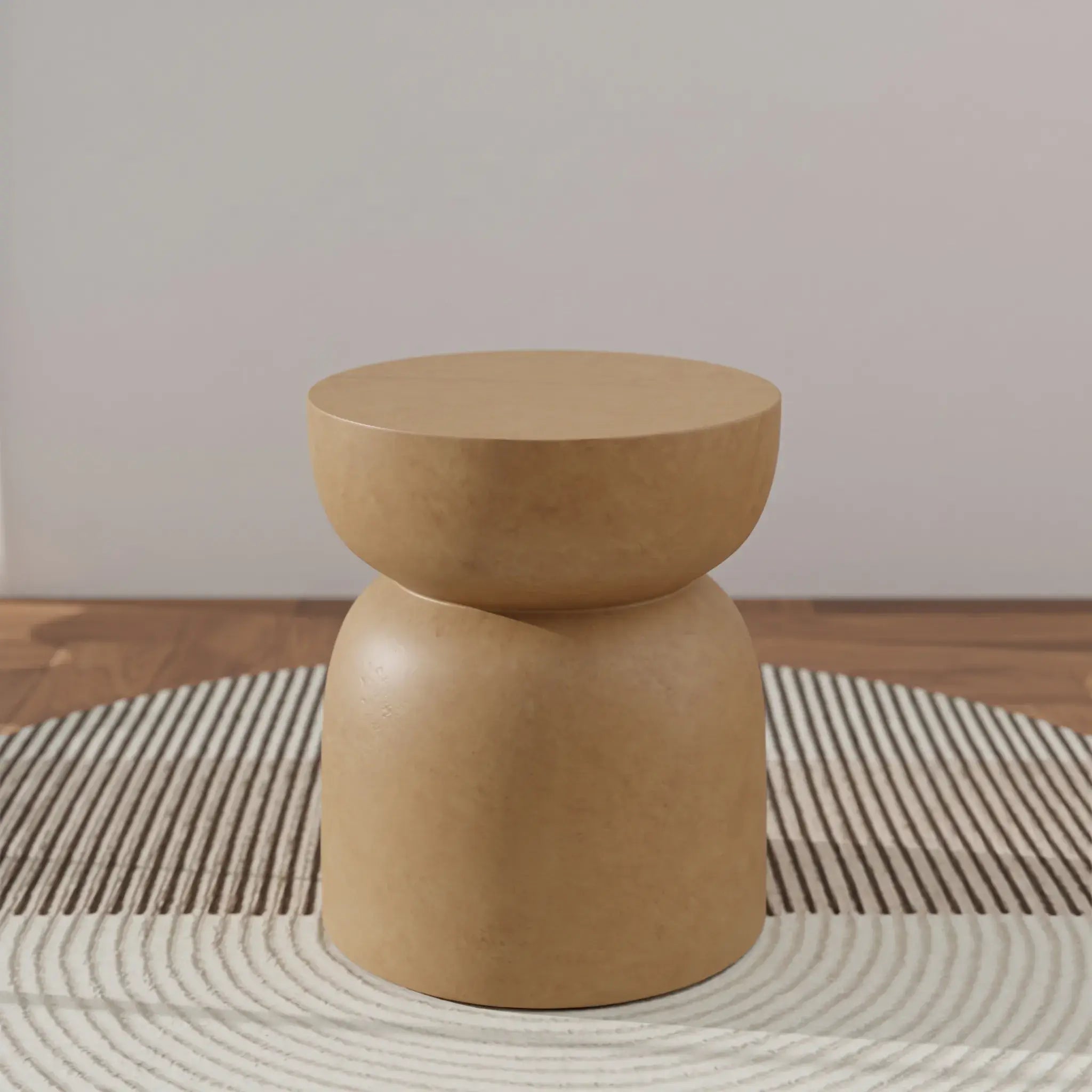 Sculptural Hourglass End and Side Table With Textured Matte Finish