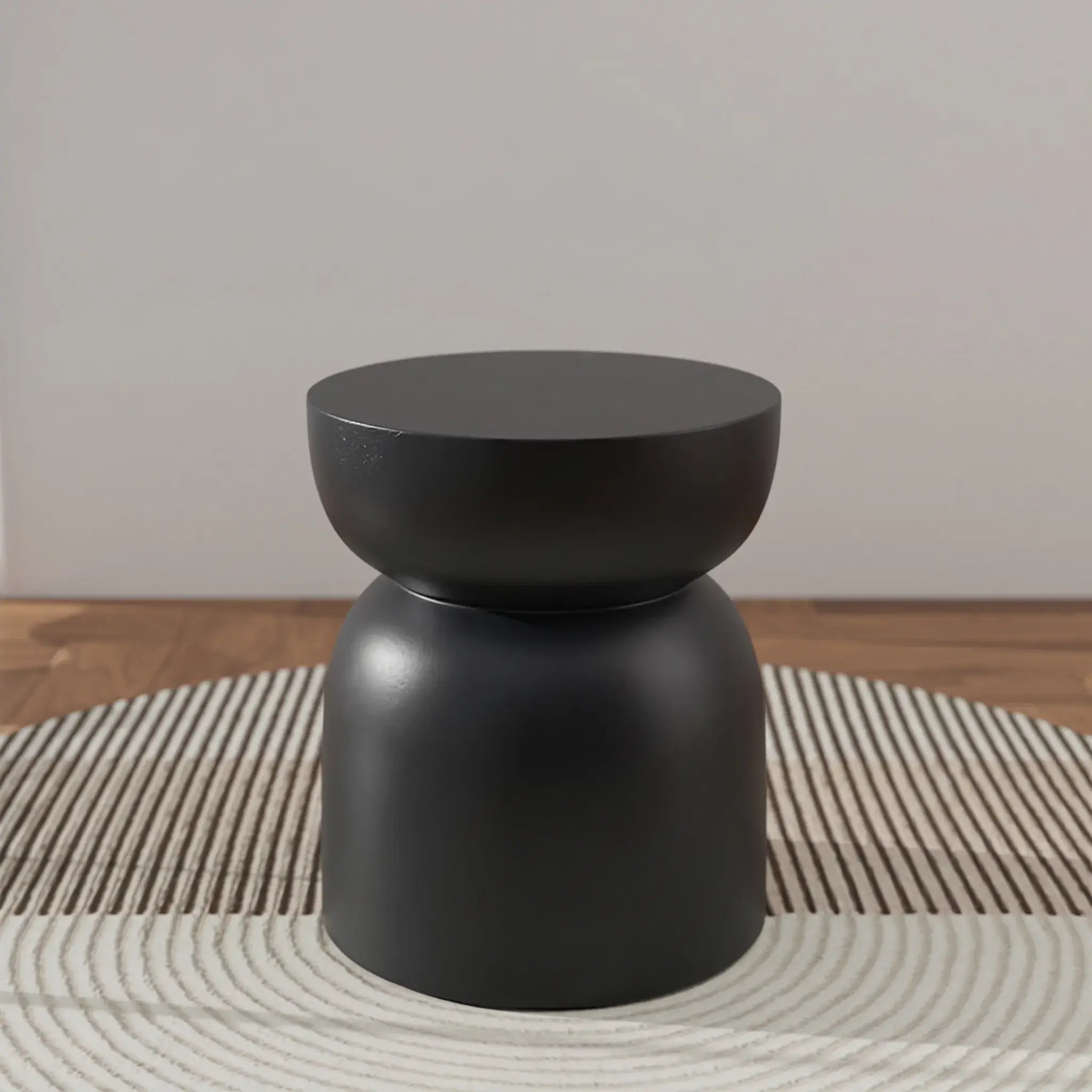 Sculptural Hourglass End and Side Table With Textured Matte Finish