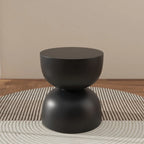 Sculptural Hourglass End and Side Table With Textured Matte Finish